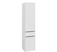 Tall Bathroom Cabinet Villeroy and Boch Subway 3.0 400x1710x362mm Glossy White left, 2 doors, 1 drawer