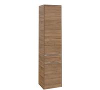 Villeroy & Boch Subway 3.0 - Tall cabinet with 2 doors & 1 pull-out compartment & hinges left 400x1710x362mm kansas oak/kansas oak