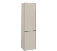 Tall Bathroom Cabinet Villeroy and Boch Subway 3.0 450x1710x362mm Cashmere Grey left, 1 door, laundry basket