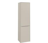 Tall Bathroom Cabinet Villeroy and Boch Subway 3.0 450x1710x362mm Cashmere Grey left, 1 door, laundry basket