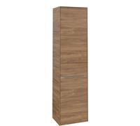 Tall Bathroom Cabinet Villeroy and Boch Subway 3.0 450x1710x362mm Kansas Oak left, 1 door, laundry basket