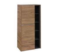 Tall Bathroom Cabinet Villeroy and Boch Subway 3.0 574x1200x362mm Kansas Oak left, 2 doors with side recess