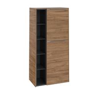 Tall Bathroom Cabinet Villeroy and Boch Subway 3.0 574x1200x362mm Kansas Oak right, 2 doors with side recess