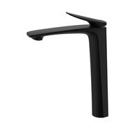 Tall Bathroom Mixer TapSingle Handle Hot & Cold Countertop Sink Faucet for Single HoleStylish Grey Finish Ideal for Modern Bathrooms (Black)