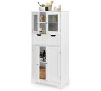 Tall Bathroom Storage Cabinet Freestanding Floor Cabinet w/ 2 Drawers