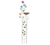 Tall Bird Bath, Standing Water Feeder with Plant Support Stake, 56.3x14.17x8.86 inches, Artistic Garden Decoration, Weather-Resistant, Ideal for Courtyard, Lawn, Patio, Garden Use