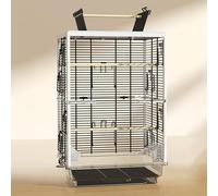 Tall Bird Cage, Cockatiel Cage, with Skylight, Heightened Pull-out Chassis, for Small and Medium-sized(Black)