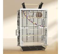 Tall Bird Cage, Cockatiel Cage, with Skylight, Heightened Pull-out Chassis, for Small and Medium-sized(Black(with door))