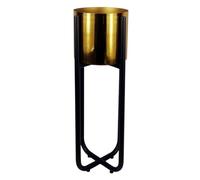 Tall Black Stand with Gold Metal Planter 62cm x 18cm