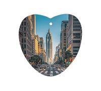 Tall Buildings in The City Car Air Freshener Hanging, Long Lasting Scented Car Aromatherapy Tablets, Love form Fragrance Scented Cards for Vehicles, Bedroom, Wardrobe White-style