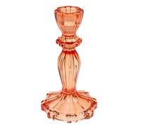 Tall Burnt Orange Glass Candle Holder