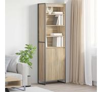 Tall Cabinet 2pcs Sonoma Oak 60x36x200cm Engineered Wood Durable Industrial Set