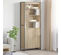 Tall Cabinet 2pcs Sonoma Oak 79x36x200cm Engineered Wood Industrial Storage Unit