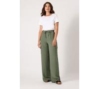 Tall Cargo Crepe Wide Leg Trousers Long Tall Sally Green 10XL