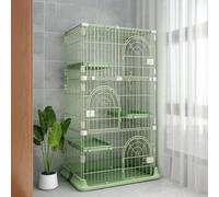 Tall Cat Cages Indoor Large with Litter Box, Multi-level Spaces and Doors with Ladder Platform, Hammock, Wire Cat Cages, for Small Animal, Kitty, Bunny