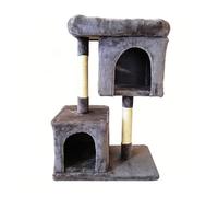 Tall Cat Climbing Tree, All In One Cat Furniture with Sisal Root and Cozy Hideouts, Compact Cat Activity Towerfor Small Apartments