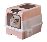 Tall Cat Litter Box - Odor Control Foldable Enclosure, Lightweight Portable Toilet, Enclosed Cat Loo with Scoop, Trash Sifting Cleaning Kit, Travel Litter Solution, Convenient Hygiene Tool