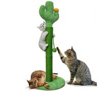 Tall Cat Scratching Post for Indoor Cats 83cm Cactus Cat Scratch Post Large Scratch Posts For Adult Cats Sisal Rope Covered Cat Post With Ball Sturdy