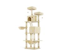Tall Cat Tree Activity Centre with 13 Scratching Posts, Beige / XXL(60 x 50 x 206 cm)