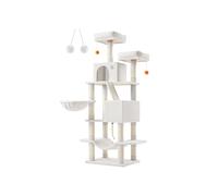 Tall Cat Tree Activity Centre with 13 Scratching Posts, Cream White / L (55 x 45 x 168 cm)