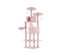 Tall Cat Tree Activity Centre with 13 Scratching Posts, Jelly Pink / XXL(60 x 50 x 206 cm)