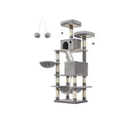 Tall Cat Tree Activity Centre with 13 Scratching Posts, Light Grey / L (55 x 45 x 168 cm)