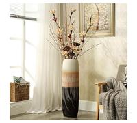 Tall Ceramic Floor Vase, Handmade Rustic Ceramic Vase, Extra Large Home Decor Vase, Delicate Decorative Branches And Dried Flowers Container,Black-80cm (Black 80cm)