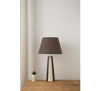Tall Ceramic Striped Table Lamps with Painted Stripes and Matching Lampshades, Available in Four Colours (Grey)