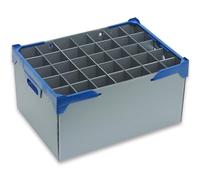 Tall Champagne Prosecco Flute Storage Box by Glassjacks. Safely Transport Your Champagne Flutes/Glasses or Items with a Max Width 65mm & Glass or Item Max Height 240mm - 35 Cells.