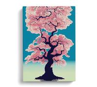 Tall Cherry Blossom Tree Canvas Print | Gallery Wrapped 30mm Frame Wall Art | 30x20 inches | Ready to Hang | Modern Floral Picture | Living Room Bedroom Lounge Office
