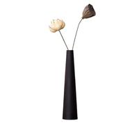 Tall Conic Flower Vase Small Ceramic Bud Vase Single Stem Flower Vase Decorative Floral Centerpiece Wedding and Office(Black)
