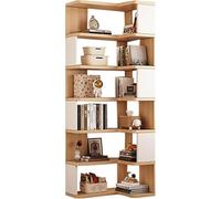 Tall Corner Bookshelf, L Shaped Wooden Storage Shelves, 5/6/7 Shelves, Modern Display Shelf for Living Room, Bedroom, Kitchen