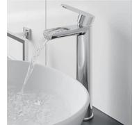 Tall Countertop Waterfall Basin Mixer Tap Bathroom High Rise Sink Modern Chrome