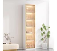 Tall Curio Display Cabinet with 6 Doors - Accent Sto for Collectibles, Toys & Decor - Corner Shelves for Living Room nizat & Showcase