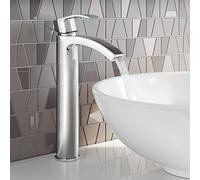 Tall Curved Counter Top Basin Mixer Tap Chrome Bathroom Sink Faucet