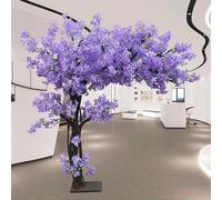 Tall Decorative Artificial Trees Artificial Purple Cherry Blossom Tree, Large Decorative Artificial Plant, Handmade Silk Flowers, Suitable For Indoor And Outdoor Garden Wedding Decoration(1.2 * 1m)
