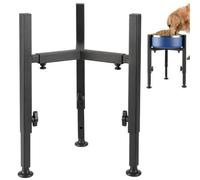 Tall Dog Bowl Stand, Adjustable Dog Bowl Stand, Ergonomic Elevated Feeder with Non-Slip Base, Single for Large, Medium, Small Dogs - Black