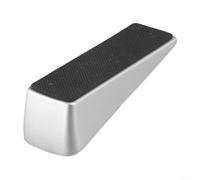 Tall Door Stop Wedge with Zinc Alloy and Silicone Build and Non Slip Bases for Reliable Door Securing in Various Indoor Spaces (silver)