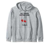 Tall Enough For Your Shins Cute Funny Bunny Rabbit Zip Hoodie
