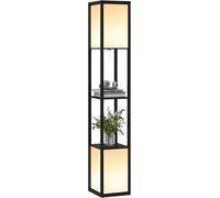 Tall Floor Lamp Dual Light Slim Shelving Unit Modern Living Room Study Office