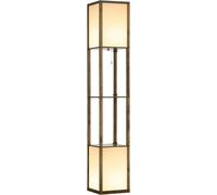 Tall Floor Lamp Dual Light Slim Shelving Unit Modern Living Room Study Office