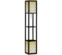 Tall Floor Lamp Dual Light Slim Shelving Unit Modern Living Room Study Office