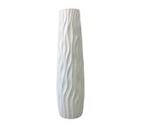 Tall Floor Vase Rustic Muted Texture Floor Standing Vase Large Impact-Resistant Plastic Flower Vase for Pampas Grass, Dried Flowers, Modern Deco, Home Office Decor, Hydroponic Plants，White