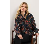 Tall Floral Tie Neck Blouse Long Tall Sally Teal 10