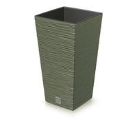 Prosperplast Ground Planter with Tank Furu Collection 29.5 x 29.5 x 55 cm, 14 L Capacity, Green, Terra, 29,5 x 29,5 x 55 cm