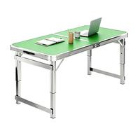 Tall Folding Camping Table for 2-6 Person, Large Aluminum Foldable Utility Table Outdoor Grill Tables Food Preparation Workbench for Picnic, Camp, Sturdy, Backyard, Patio(Green,4.9ft/150cm)