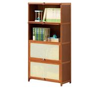 Tall Freestanding Bookshelf with Cabinet DoorsModern Bookcase for Home Office Living Room Study & Kitchen Pantry60 x 32 x 73 cm Stylish Storage Solution