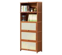 Tall Freestanding Bookshelf with Cabinet DoorsModern Bookcase for Home Office Living Room Study & Kitchen Pantry60 x 32 x 73 cm Elegant Storage Solution