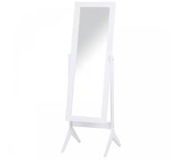 HOMCOM Freestanding Dressing Mirror 148x47cm Adjustable Angle Dark Brown Frame - White