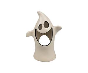 Tall Ghost Tea Light Holder, H16.5 x W12 x D8.5 cm, White